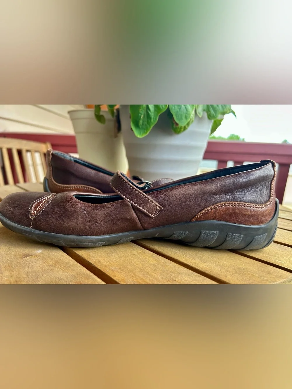 Rieker Women's Brown Floral Mary Jane Shoes Sz 40 Us Sz 9/9.5